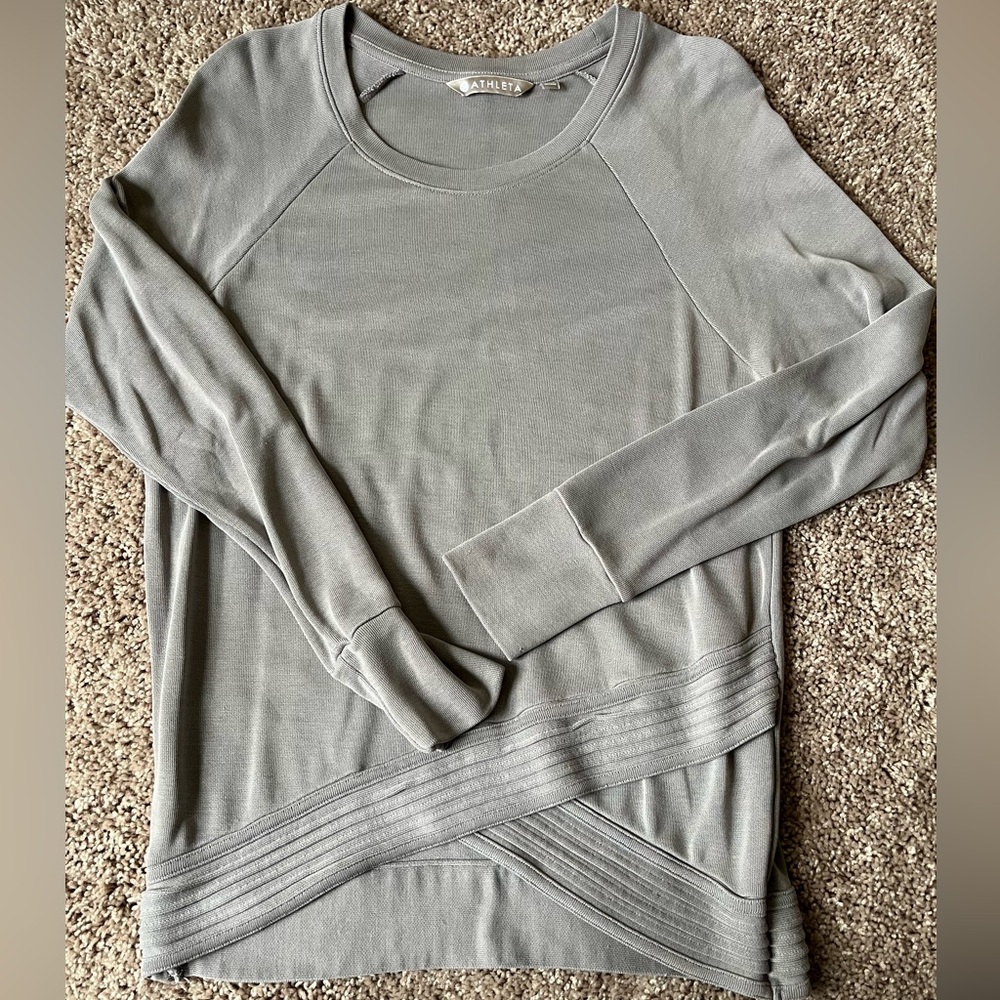Athleta Silver Bells Serenity Criss-Cross Long Sleeve Top